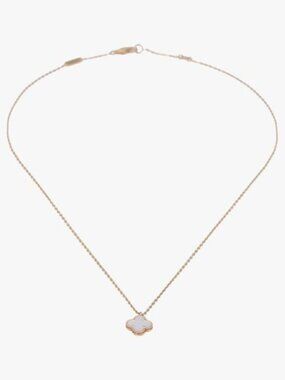 Van Cleef & Arpels Arpell Suit Alhambra Gold White Necklace